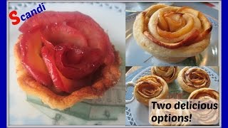 Two Easy Ways To Make Baked Apple Rose Tarts  ÆBLE ROSE TÆRTER [upl. by Anitniuq]