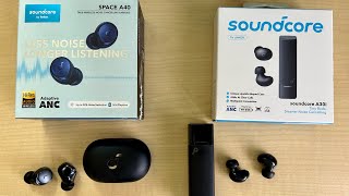 Comparing Soundcore Space A40 amp Soundcore A30i Earbuds by Anker [upl. by Faxan]