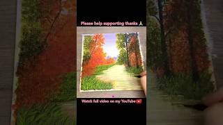 Autumn Lake Painting shorts painting satisfying trending art video [upl. by Merline]