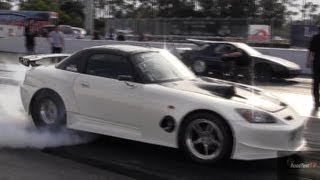 1000 HP Turbocharged Honda S2000 Gets Loose amp Almost Crashes into Wall  Twice  Road Test TV ® [upl. by Eldin]