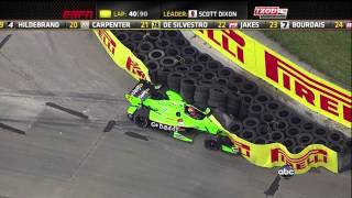 Hinchcliffe and Sato Crash 2012 Indycar Detroit [upl. by Airal]