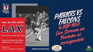 Legacy Lacrosse Patriots vs Falcons [upl. by Llydnek62]