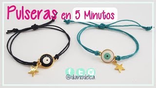 🧿PULSERA de HILO en 5 MINUTOS  Súper fácil ⏰ [upl. by Drarig951]