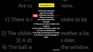 HOMOPHONES  ENGLISH GRAMMAR  basic homophones in english grammar  homophones with examples [upl. by Ehttam]