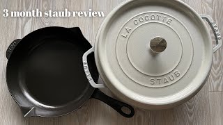 STAUB COCOTTE REVIEW amp FRYING PAN UNBOXING  How To Clean Enamelled Cast Iron amp Maintenance Tips [upl. by D'Arcy569]