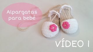 Sandalias o alpargatas para bebé tejidas a crochet VÍDEO I [upl. by Carlyle108]