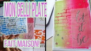 Scrapbooking tutoriels français  Carterie  Plaque Gel press faite maison Gelli plate [upl. by Norreg]