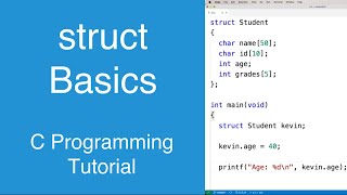 struct Basics  C Programming Tutorial [upl. by Terris]