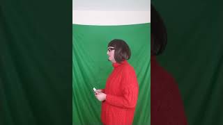 Me as velma doing a scene from scooby project with new wig just green screen [upl. by Adrahc]