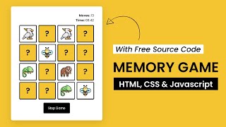 Memory Game Javascript Project  HTML CSS Javascript [upl. by Stickney]