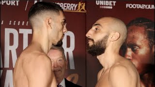 CRACKING DOMESTIC CLASH  HAMZAH SHEERAZ v BRADLEY SKEETE FULL WEIGHIN FROM WEST HAM STADIUM [upl. by Manup253]