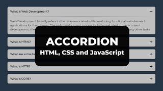 Accordion HTML CSS and JavaScript [upl. by Edee]