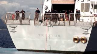 USS Truxtun Departs Souda Bay for Black Sea [upl. by Wallache]