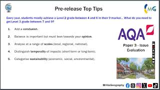 AQA Geography GCSE Paper 3  Prerelease Top Tips [upl. by Ordway483]