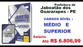 Apostila Concurso Prefeitura de Jaboatão dos Guararapes PE 2024 Cargos Médio e Superior Edital 3 [upl. by Oona572]