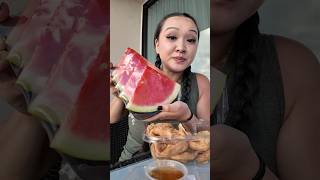 Chicken skins from Foodland and watermelon 🤤 I miss Hawaii already 🥲 youtubeshorts shorts food [upl. by Akimik462]