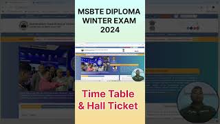 MSBTE Diploma Exam Alert  Winter 2024 Schedule amp Hall Ticket [upl. by Ilera]