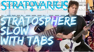 Stratovarius  Stratosphere Guitar Lesson with Tabs Slow Version [upl. by Nakah]