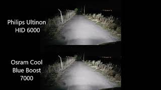 Philips Ultinon 6000 HID vs Osram Cool Blue Boost 7000 HID [upl. by Adolphe]