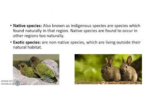 Endemic native indigenous and exotic species Lesson 12 Genetic resources and conservation [upl. by Allisurd]