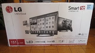 LG 60LA620S 60quot Full HD Cinema 3D Smart LED TV  Unboxing amp Test [upl. by Hutton]