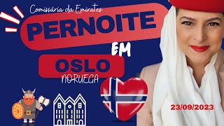 COMISSÁRIA DA EMIRATES  PERNOITE EM OSLO NORUEGA  22092023 [upl. by Ausoj]