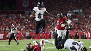 RavensBucs Lamar Jackson tosses 5 TD passes Baltimore reels off 34 straight points in victory [upl. by Ubald]