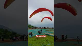 Paragliding landing nature saputarahillstation travel paragliding shorts [upl. by Anawahs]