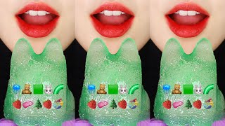 VERTICAL MUKBANG FROZEN AGAR JELLY CLEAR JELLY KOREAN ICE CREAM ASMR EMOJI ASMR 🐰 [upl. by Faust812]