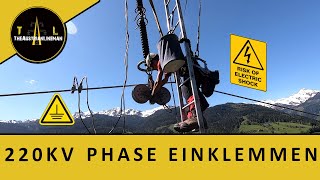 Hochspannung  220KV Einklemmen nach Seilzug am Strommast [upl. by Chita395]