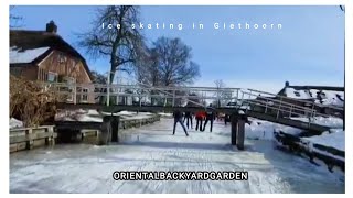 Ice Skating in Giethoorn Holland  Dutch Winter Feeling Aesthetic VLOG [upl. by Nnaarual70]