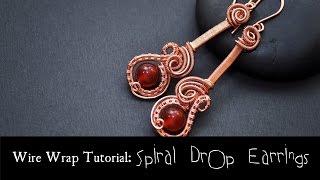 Beginner Wire Wrap Tutorial SPIRAL DROP EARRINGS [upl. by Shantee]