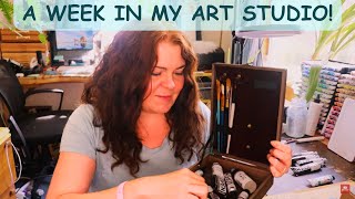 Art Haul 2 Demo Paintings Watercolor Markers Oil Painting Art Studio Vlog [upl. by Eahc]