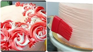 🍓 beautiful strawberry rosette cake Home made Rosette with 2D nozzle Crazy Cooking with Izma [upl. by Aivatra76]