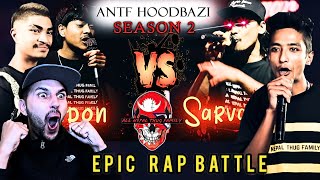 FIRST INDIAN RAP IN NEPALI RAP BATTLE  Sudon vs Sarvanash REACTION NEW ANTF Season 2  GBOB [upl. by Adim]