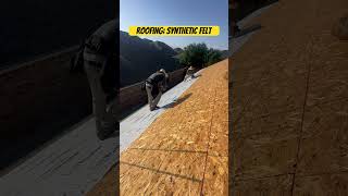 Roofing synthetic Felt 💯roofer roofing reels roofs roof video diy tiktok work roofers [upl. by Perrin]