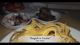 Pappardelle ai funghi porcini e tartufoAngiolì in CucinaChef Roma [upl. by Aerised]