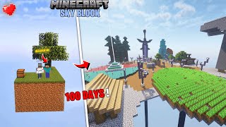 I Survived 100 DAYS in Minecraft SKY BLOCK HINDI [upl. by Kcirtapnhoj419]