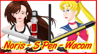 Samsung S Pen VS Noris Jumbo Stylus VS Wacom One Pen [upl. by Timi785]