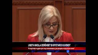 LINDITA NIKOLLA DORËHIQET SI KRYETARE E KUVENDIT [upl. by Sybille943]