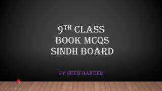 9TH CLASS BOOK MCQS II CHAPTER TRANSPORT II SINDH BOARD [upl. by Ezalb821]