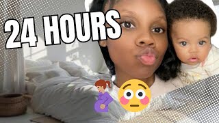 24 Hours with a newborn Baby  24 hour challenge [upl. by Ajnat]