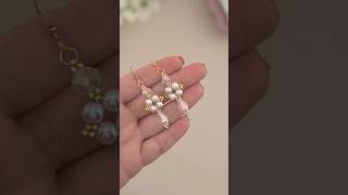 Easy amp Quick Handmade Pearls Jewelry Design Idea Simple DIY Pearl Crystal Beaded Earrings Tutorial [upl. by Helfant]