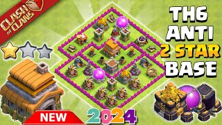 New Town hall 6Th6 Base  Town hall 6Th6 FarmingTrophyPushing  New Coc Th6 Base Link 2024 [upl. by Erdnad795]