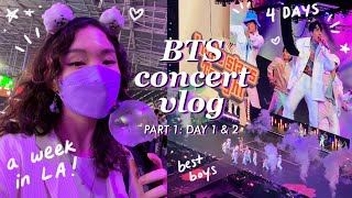 BTS in LA concert vlog pt 1 DAY 1 amp 2  BTS concert experience new hair GRWM amp outfits [upl. by Omrellig]