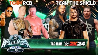 WWE The Shield vs Team RCB  The Rock John Cena amp Brock Lesnar WWE 2K24 Gameplay [upl. by Foss340]