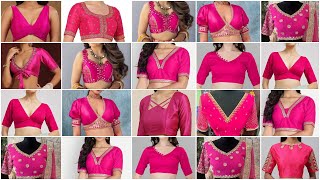 Pink Blouse Front Neck Designs 2024 💗Pink Blouse Designs Front Side  Pink Blouse Neck Designs New [upl. by Onateag961]