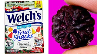 WELCHS FRUIT SNACKS Mixed Fruit  Holiday Edition Snowman Ornament Christmas Tree Snowflake Santa [upl. by Burnie538]