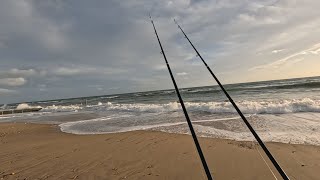 beach fishing for rays and sole at a choppy southbourne dorset [upl. by Noiemad591]