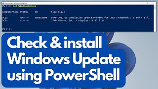 Check amp Install Windows Updates using Powershell [upl. by Adlesirk]